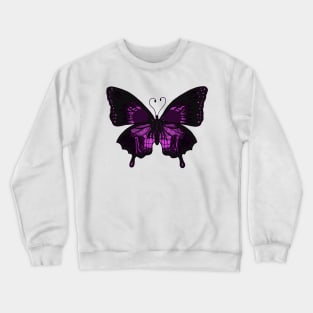 purple butterfly skull Crewneck Sweatshirt